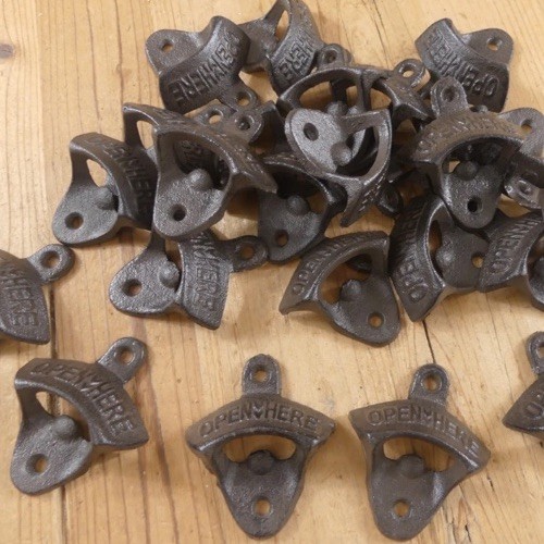 17 Cast Iron Open Here Wall Mounted Bottle Openers Rustic Beer Pop Bar Kitchen
