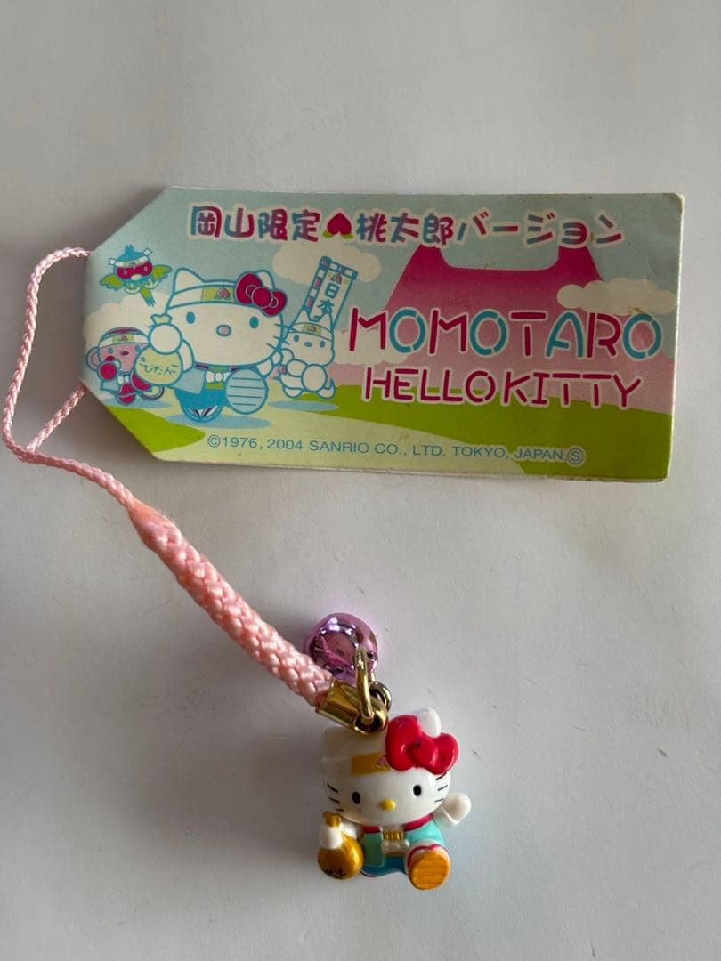 Hello Kitty Momotaro Netsuke Strap Limited Okayama Used