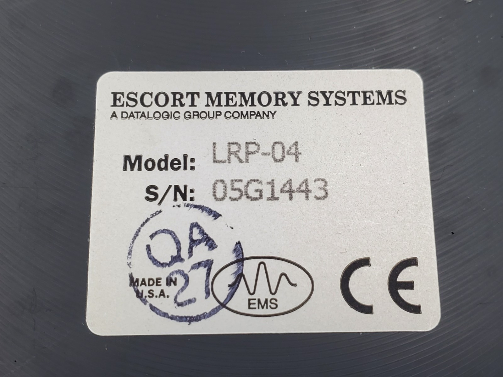 DATALOGIC LRP-04 Escort Memory Systems