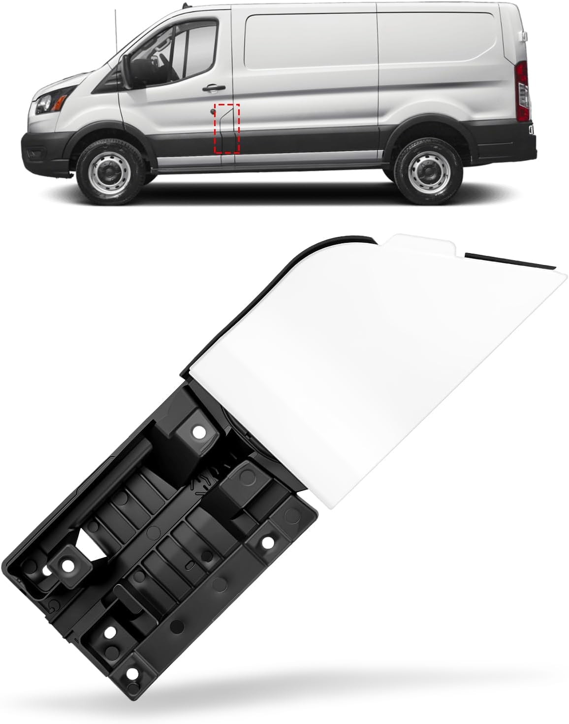 Fuel Filler Door Housing Pocket Hinge w/ White Cover Fits 2015–2024 Transit