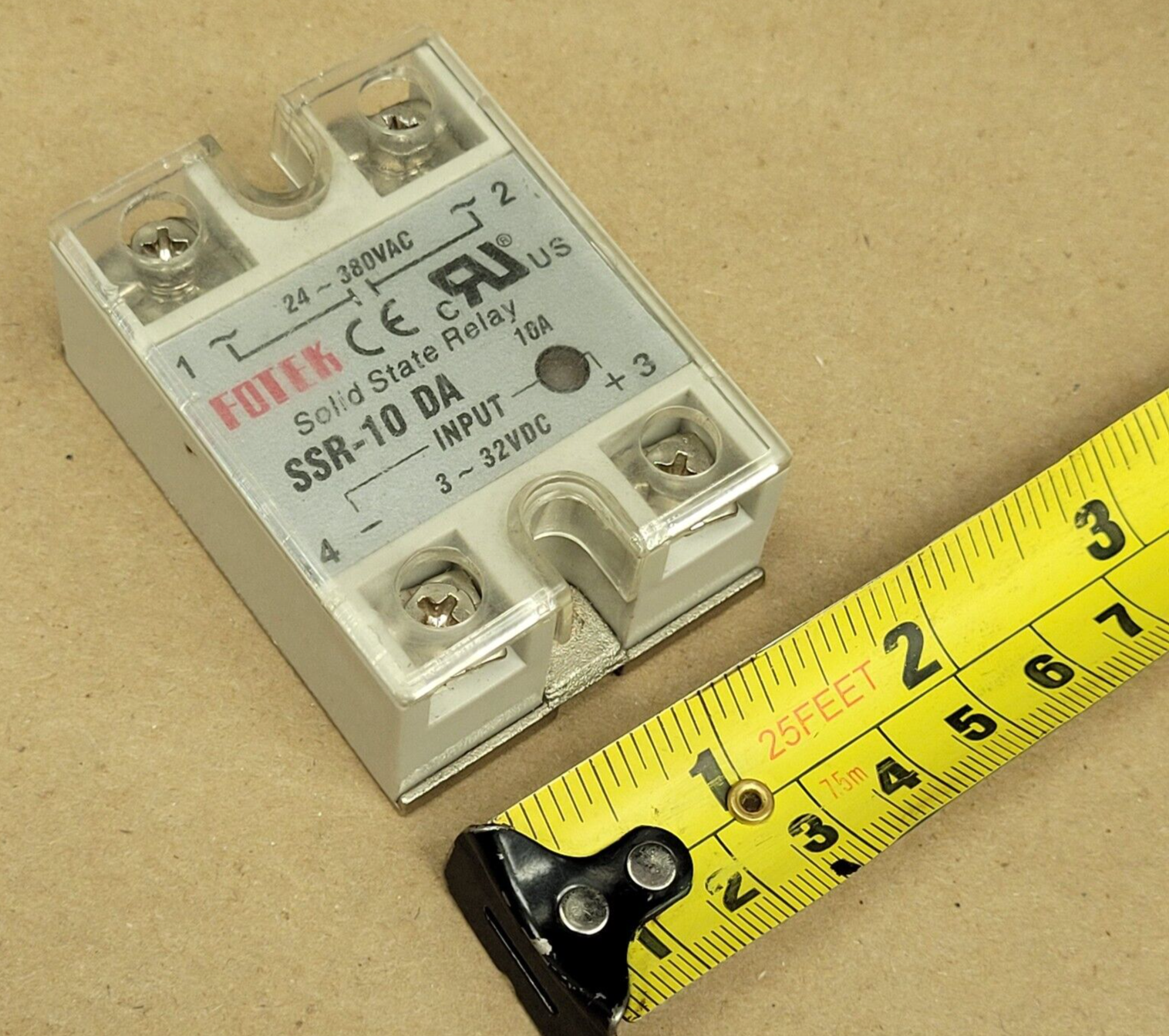 FOTEK SSR-10 DA SOLID STATE RELAY, 24-380VAC, 3-32VDC, TH0627