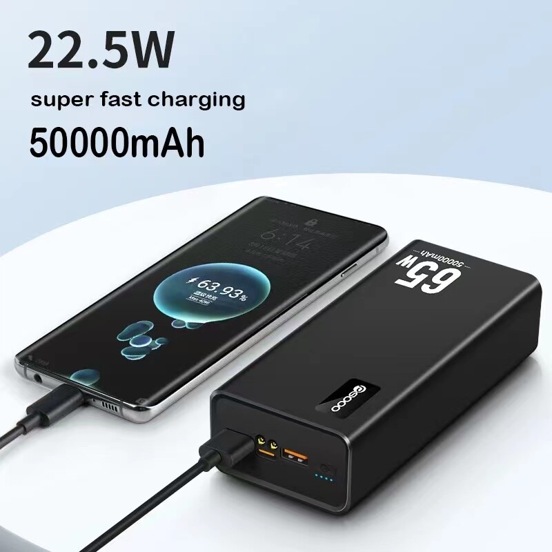 65W 50000mAh Type C PD Fast Charger Power Bank External Battery For Laptop Phone