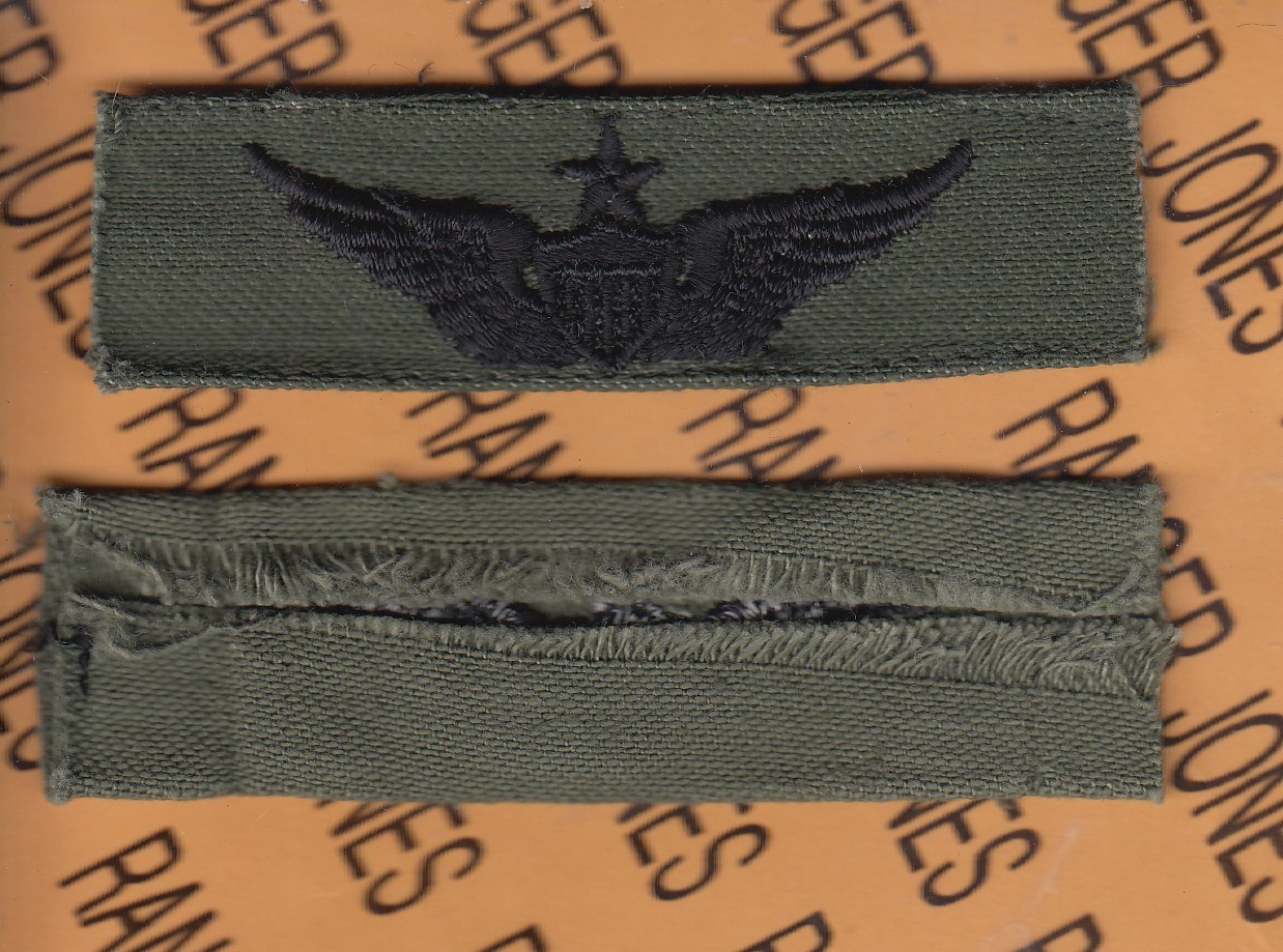 US Army Senior Pilot Aviation Flight OD Green & Black BDU badge patch sewn B