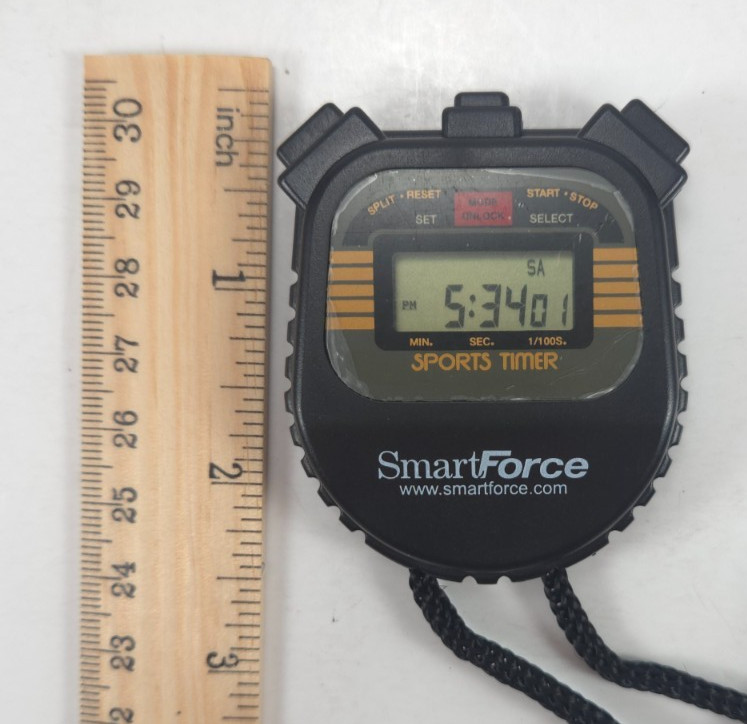 3 Button Digital Stopwatch / Chronograph / Clock - NEW Battery - Fast Shipping