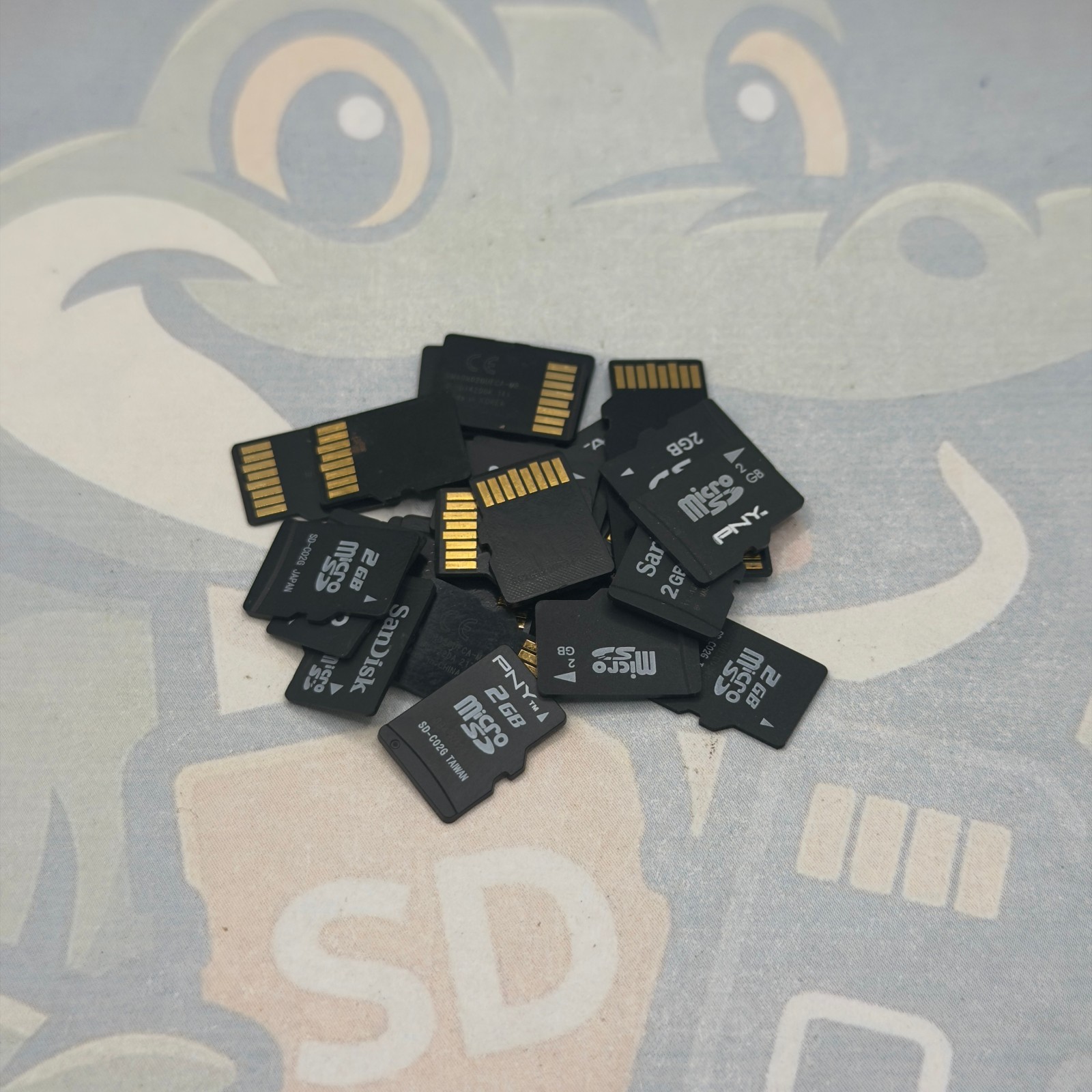 LOT of 10 2GB MicroSD Cards- Untested - Various Brands- Sandisk Samsung Etc