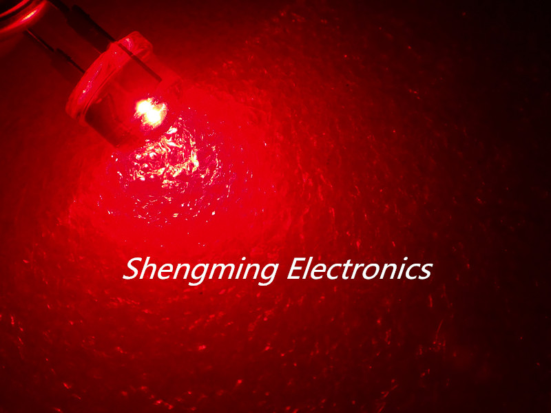 100pcs 8MM Water Clear Red Light Straw Hat LED Diodes Wide Angle DIP Bulb