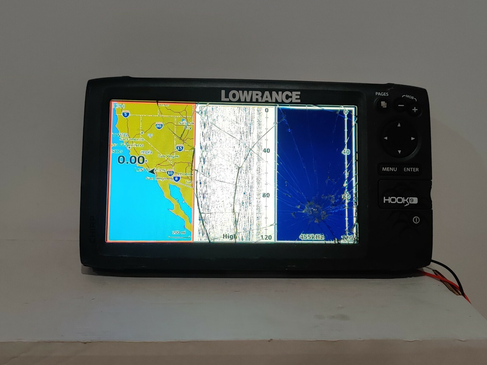 Lowrance HOOK-9 FishFinder Sonar Radar Mapping 000-12668-001 - TESTED