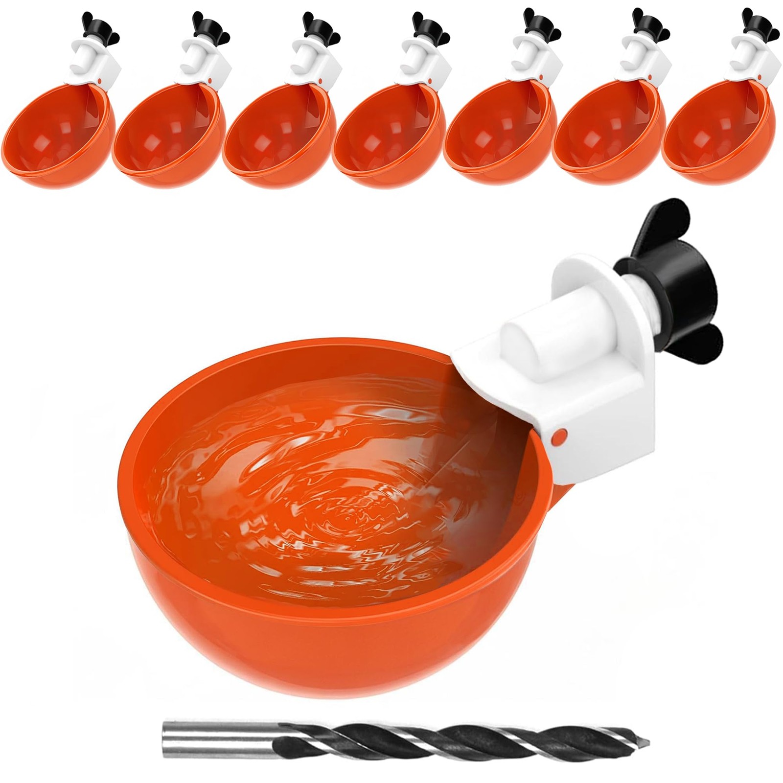 Automatic Chicken Waterer Cups 8pc HeavyDuty Poultry Feeder Kit