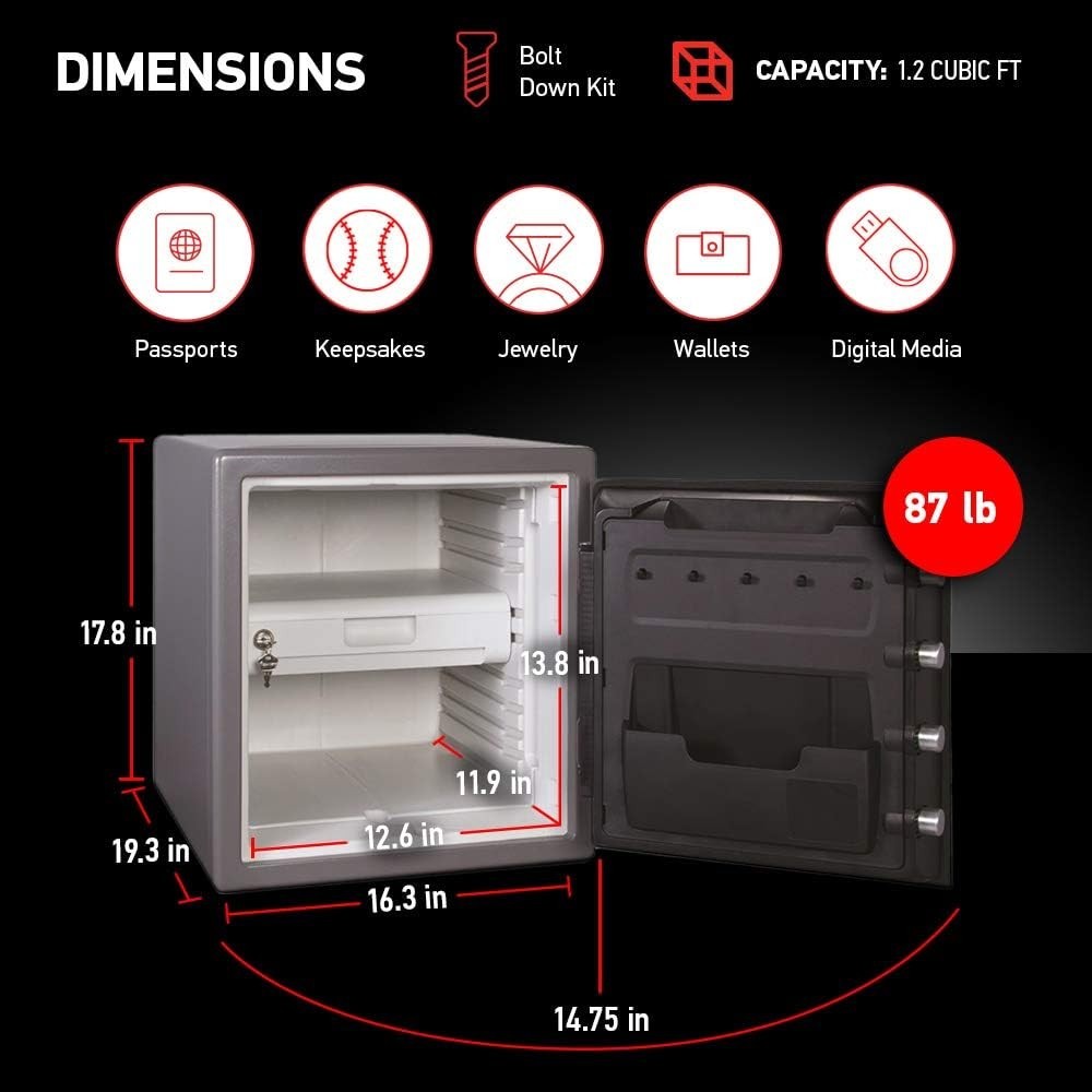 Waterproof and Fireproof Alloy Steel Digital Safe Box for Home with Code Button