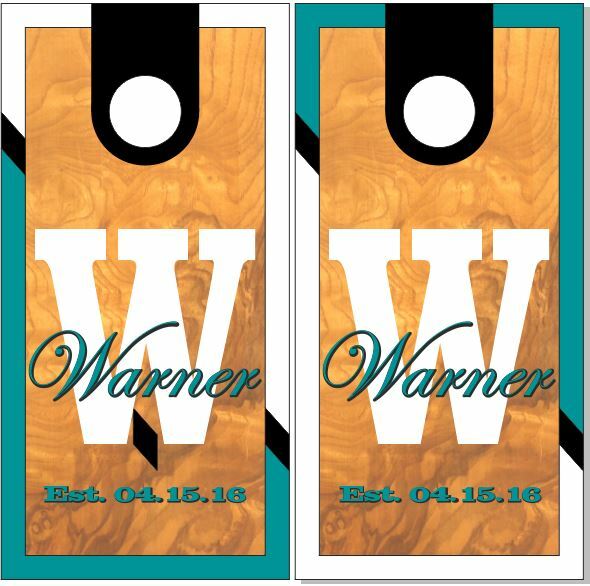 Wedding Wood Split Cornhole Wrap Bag Toss Skin Decal Sticker