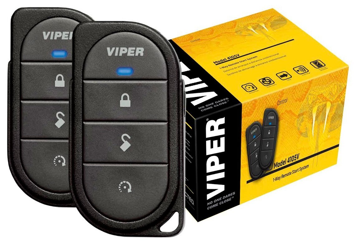 Viper 4105V 1-way Car Remote Start System TWO 4-Button Remotes 1/4 Mile Range