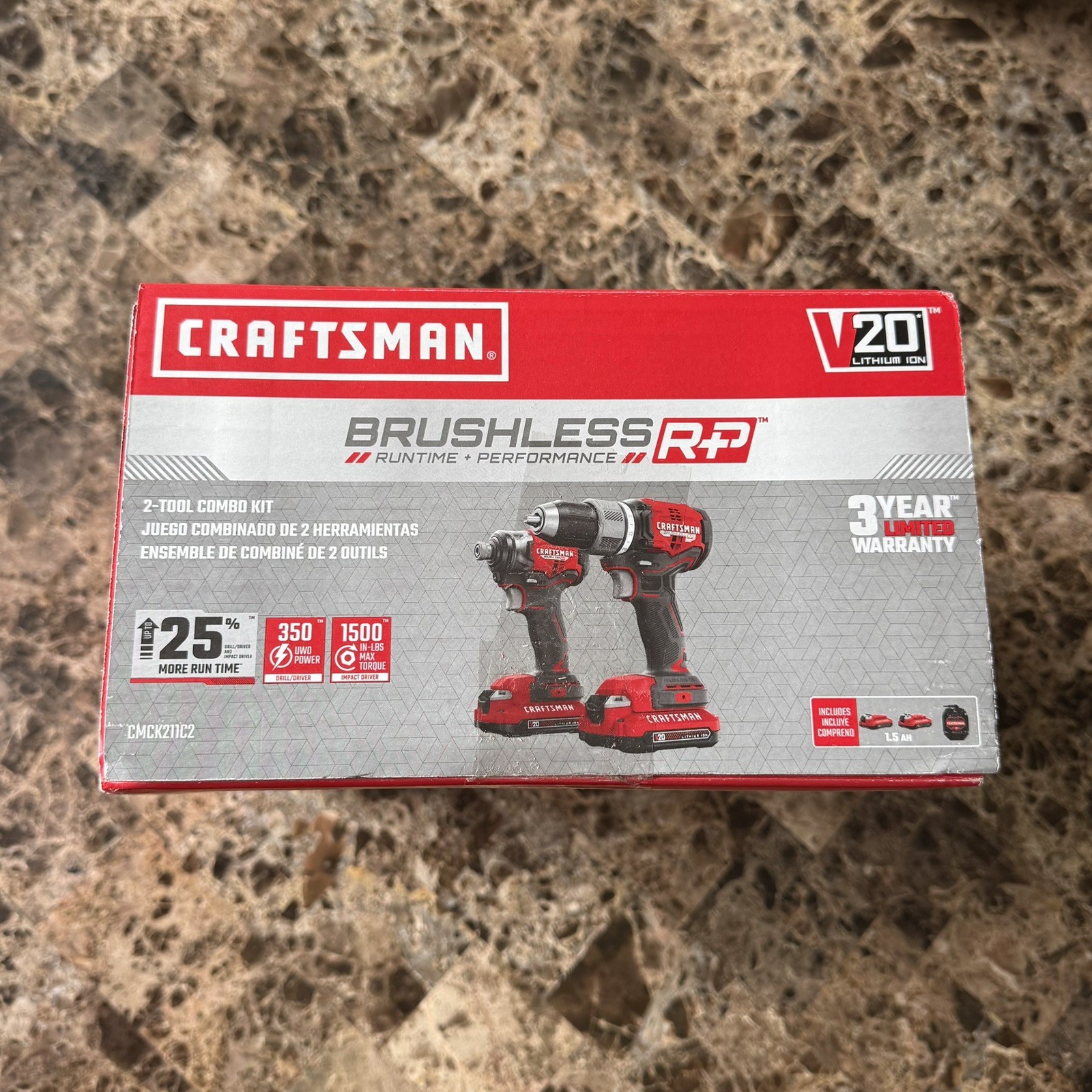 CRAFTSMAN V20 Brushless Drill & Impact Driver Combo Kit 2 Batteries/Bag