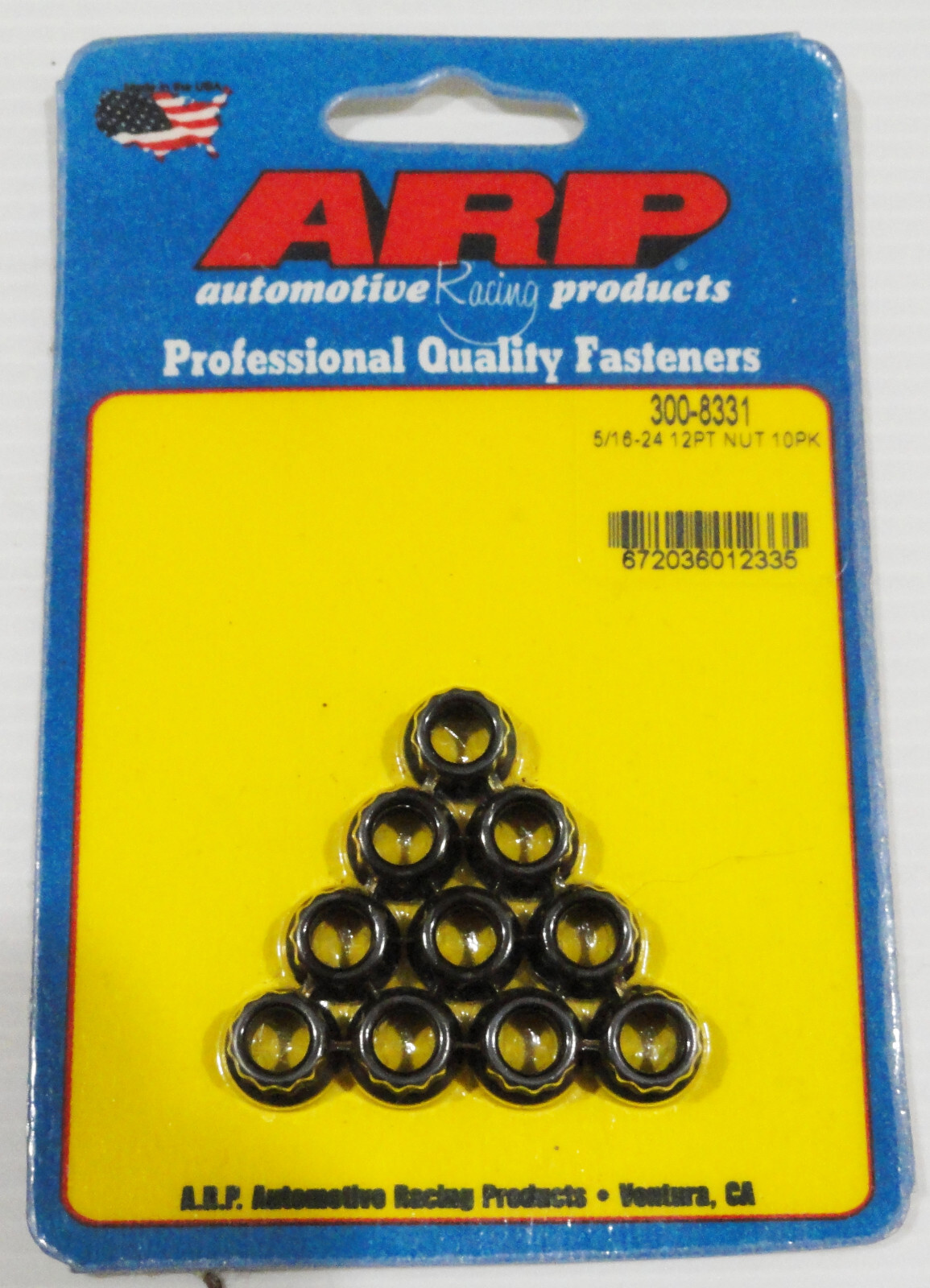 5/16-24 12-Point Head (SAE Fine Thread) Black Oxide Nuts 10 Pak ARP