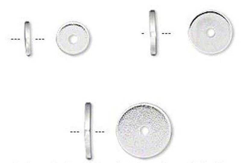 Bead, 100 Silver Plated Steel Disc Smooth Heishi Spacer in 6mm, 8mm OR 10mm