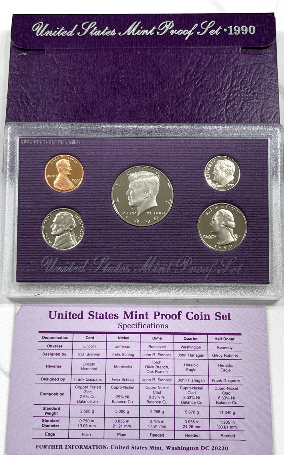 1990 United States Mint Proof Set w/COA & OGP