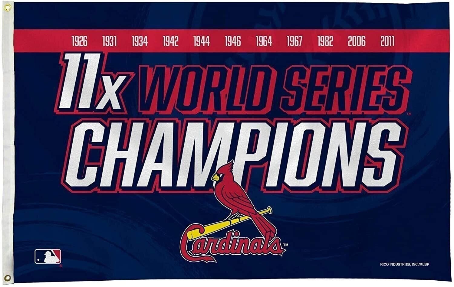 St Louis Cardinals 11-Time World Series Champions Premium 3x5 Feet Flag...