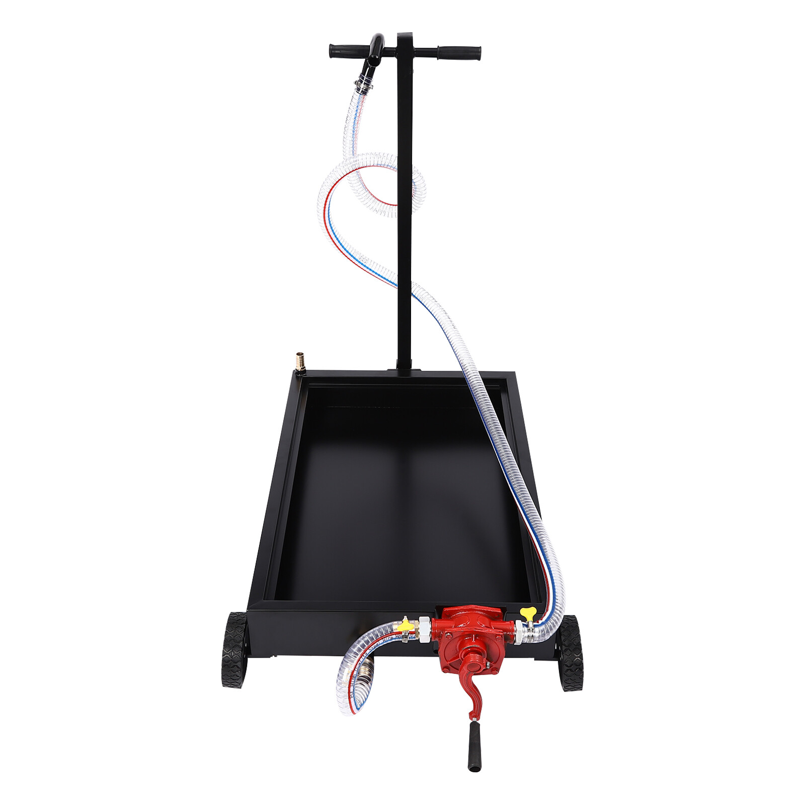 Oil Drain Pan 15 Gallon Oil Drain Tank Oil Change Pan with Manual Rotary Pump