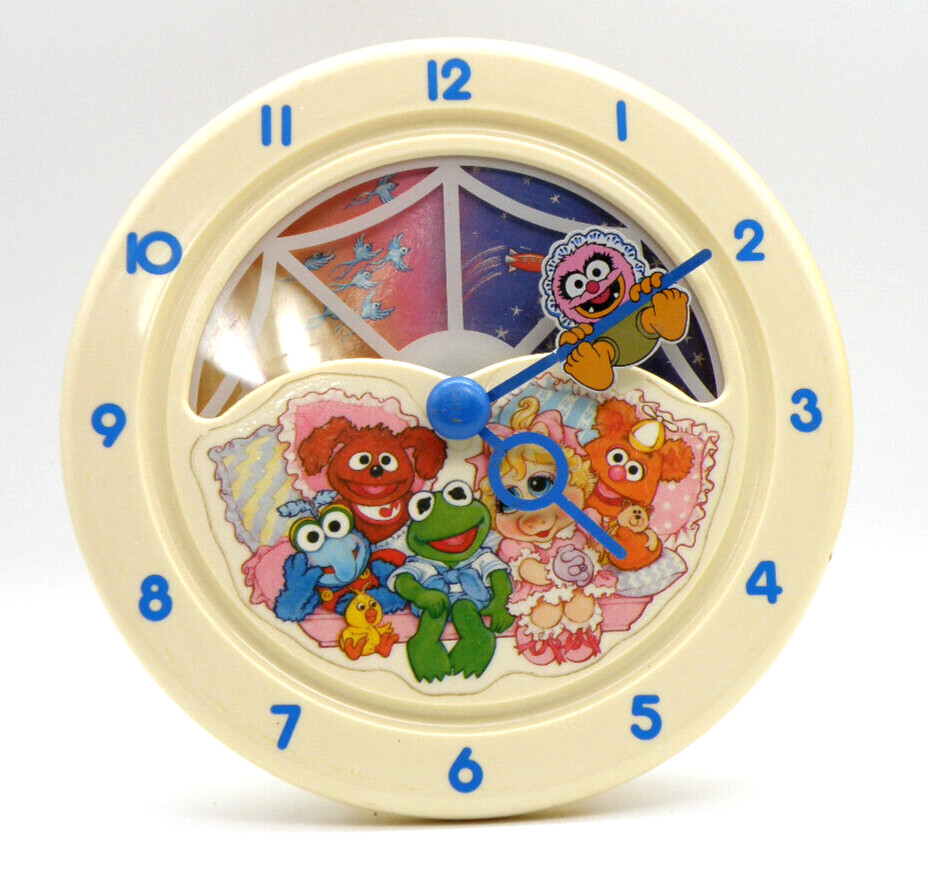 Vintage MUPPET Clock Kermit Miss Piggy  1986 Armitron Hong Kong For Repair