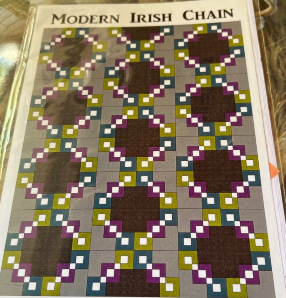 MODERN IRISH CHAIN Heather Kojan Quilt Pattern 72”x 96” 12” Block