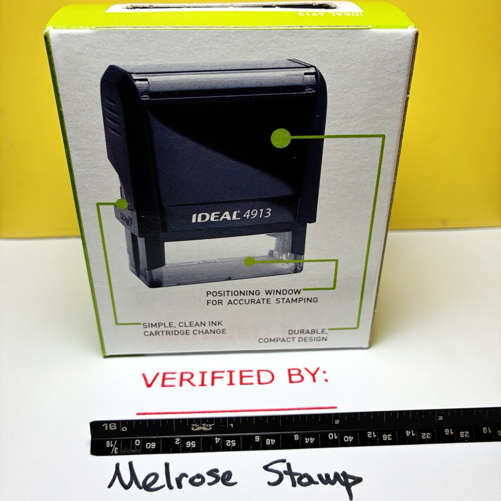 Verified By Rubber Stamp Red Ink Self Inking Ideal 4913