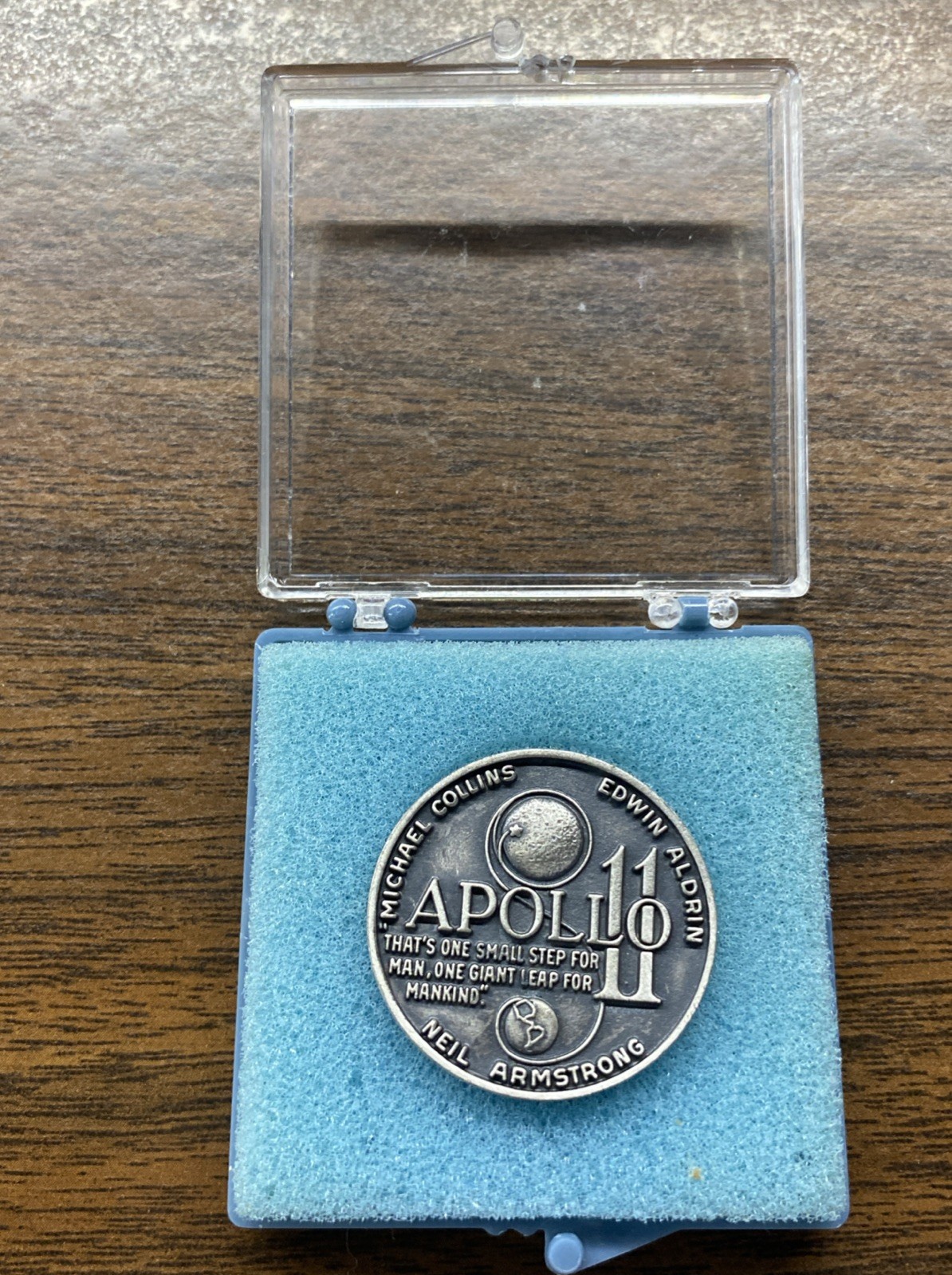 1969 NASA Apollo 11 Pewter Coin Medallion Balfour With Original Case