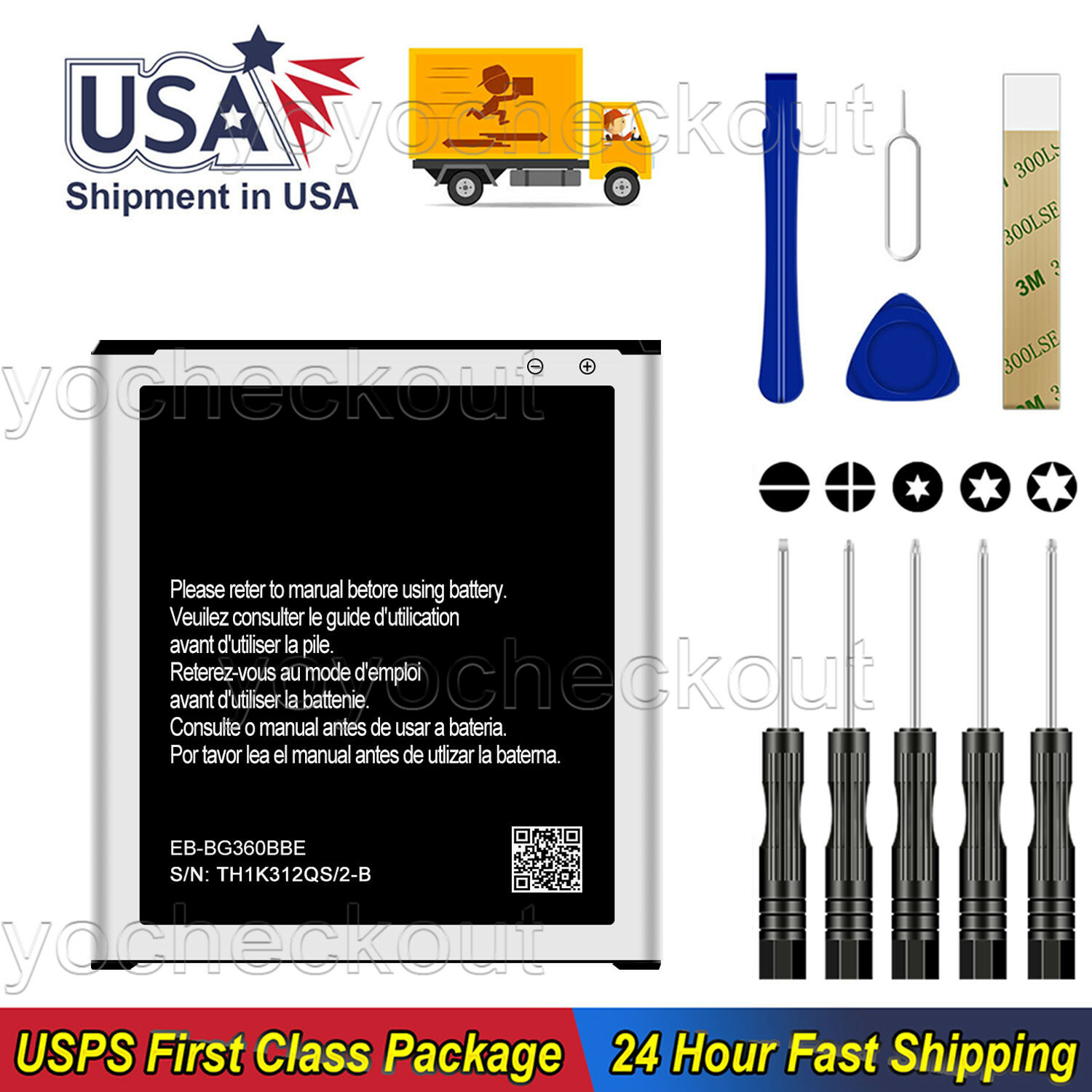 For Samsung Galaxy Core Prime SM-G360T Battery EB-BG360BBE/U/Z/E/C Tool