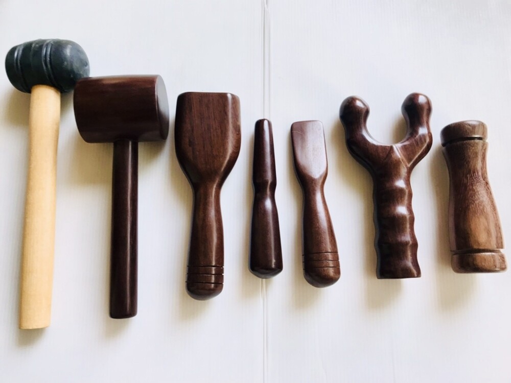 Wooden Tool Set 7 THAI TOK SEN Device Helps Relieve Pain Aches Body Chronic Pain