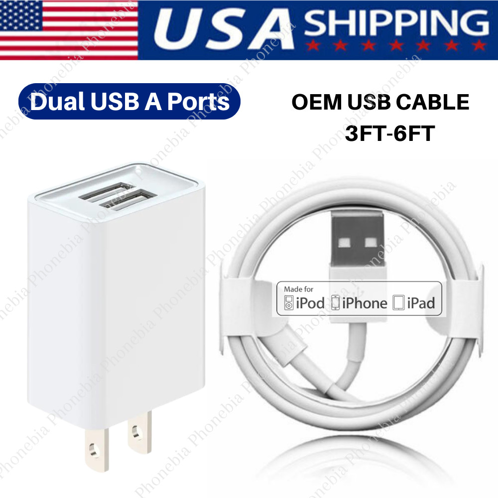 Fast Wall Charge For Apple iPhone 14 13 12 11 8 7 6 XR XS USB Power Adapter Cord