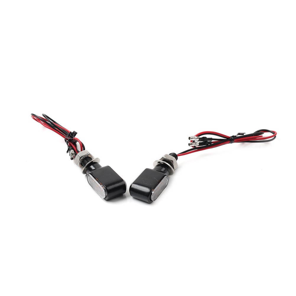 Motorcycle Turn Signal Mini Blinker Indicator Light Amber Black&Clear Universal