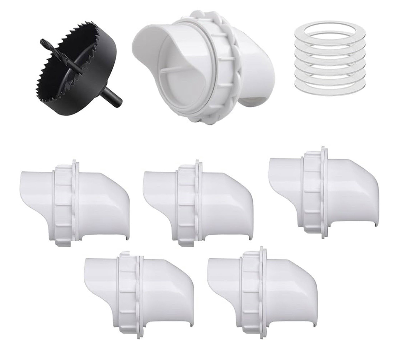 6 Pcs Automatic DIY Chicken Feeder Rain Proof Poultry Port Gravity Feed Kit