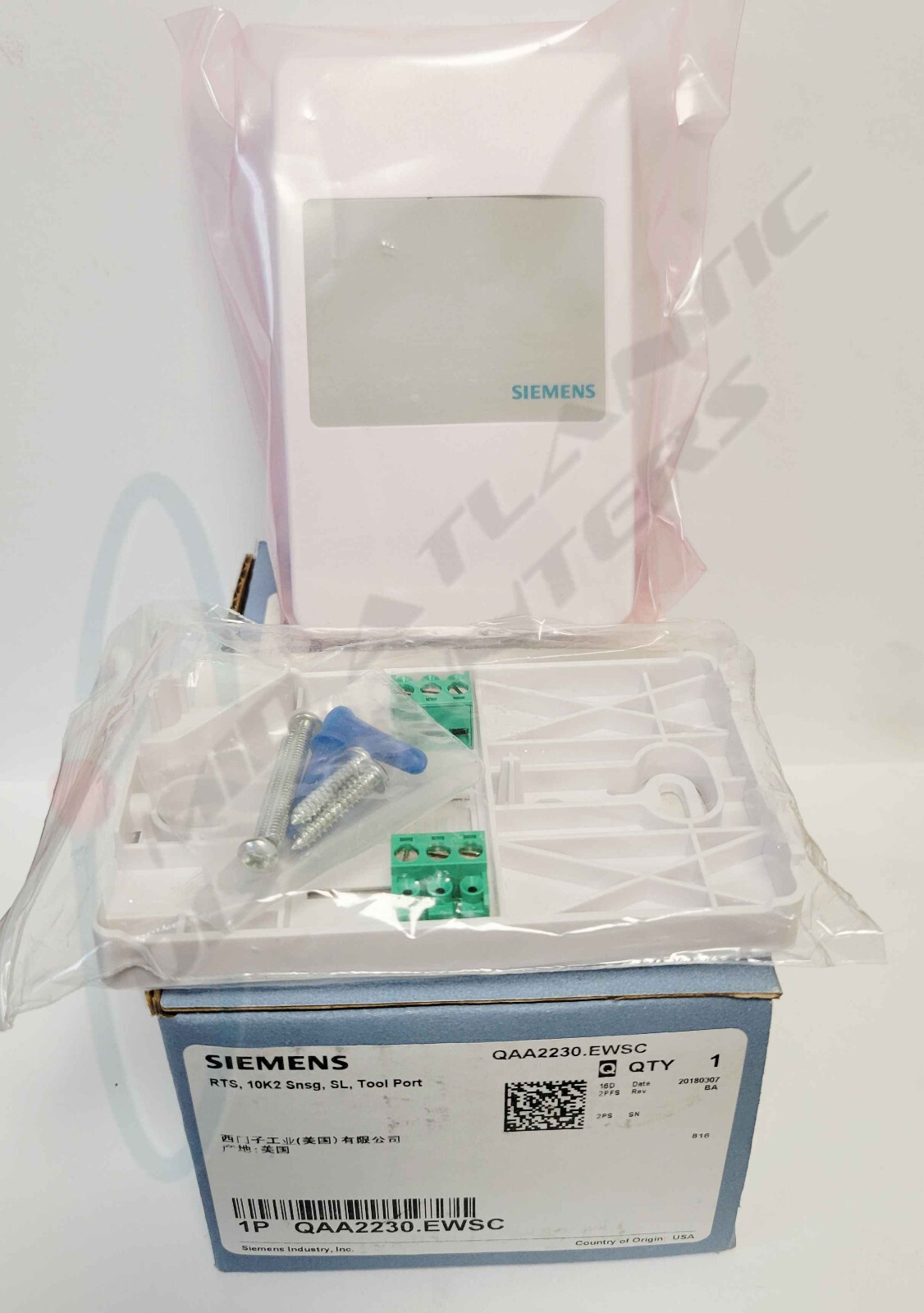 Siemens QAA2230.EWSC Room Temperature Sensor 10K Type 2 Thermistor