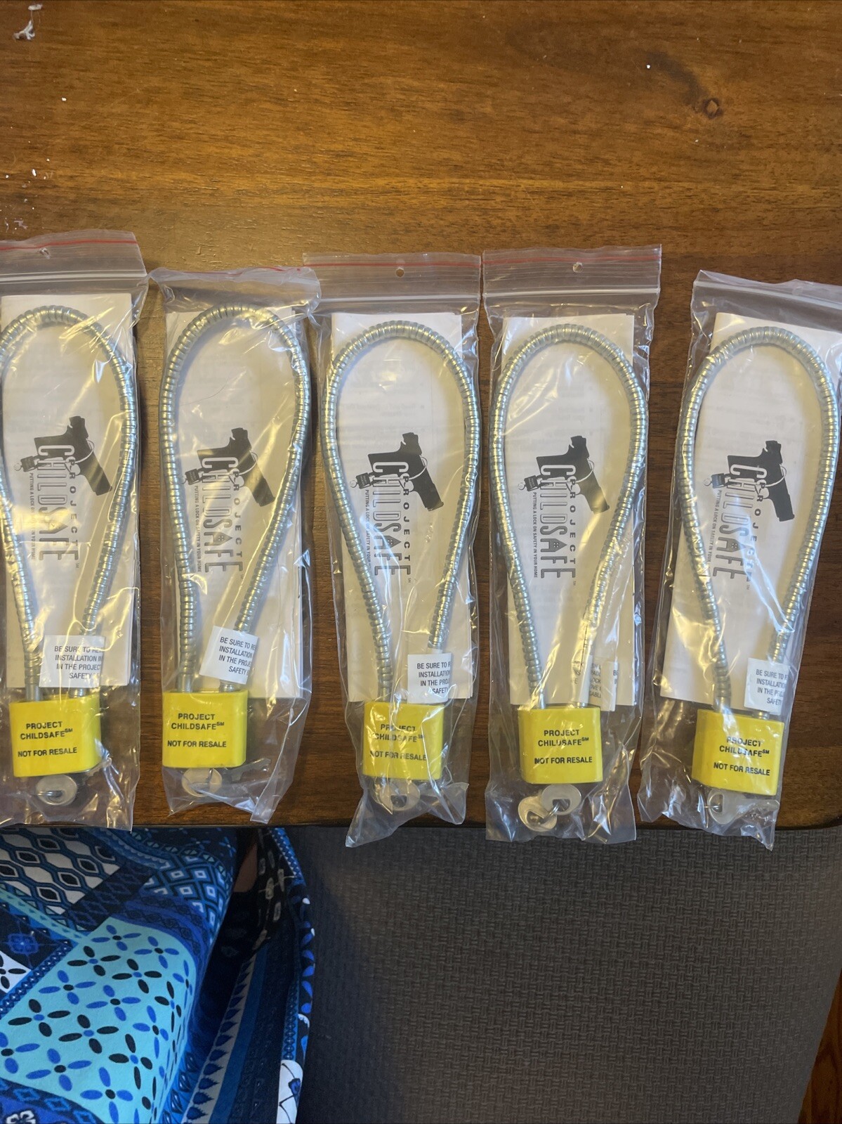 Set Of 5,PROJECT CHILDSAFE CABLE-STYLE GUN LOCK FOR GUN/CHILD SAFETY BRAND NEW!