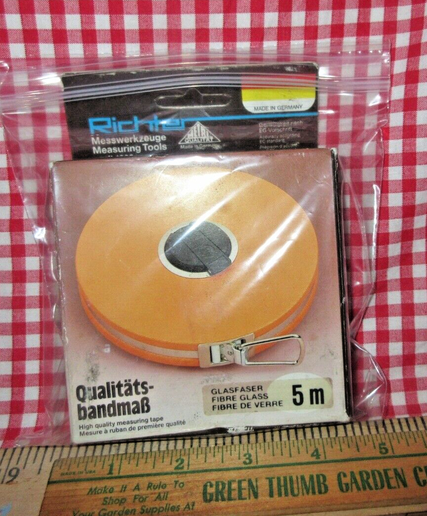 NIB~RICHTER 5M DIAMETER TAPE #59571 -FIBRE PVC COATED STEEL TAPE CASE- GERMANY