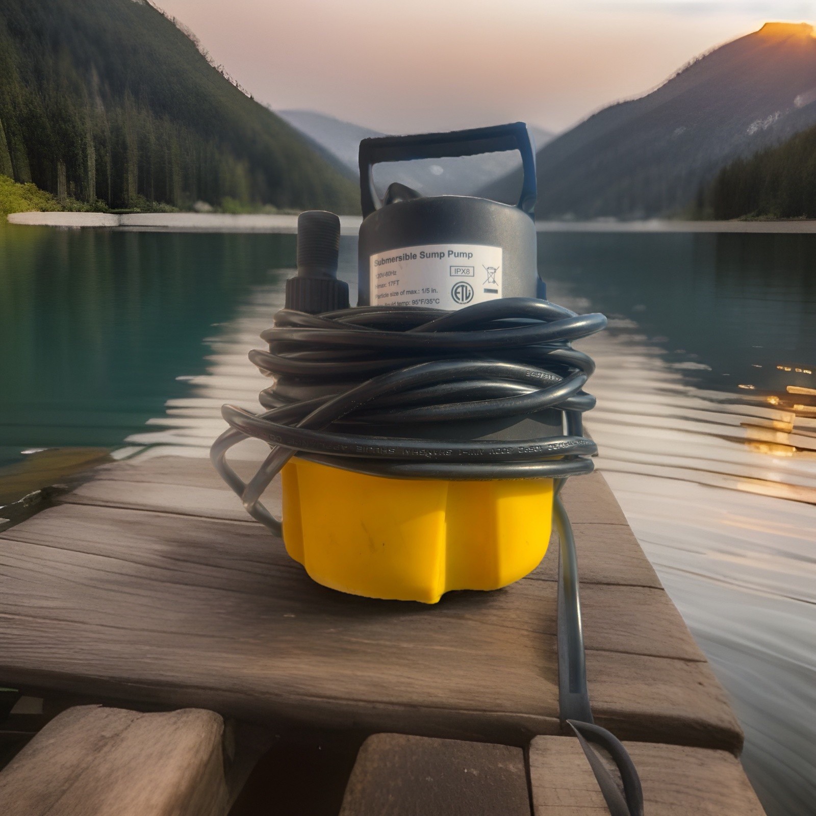 Yellow Submersible Water Pump 2200GPH - Perfect for Outdoor and Indoor Use