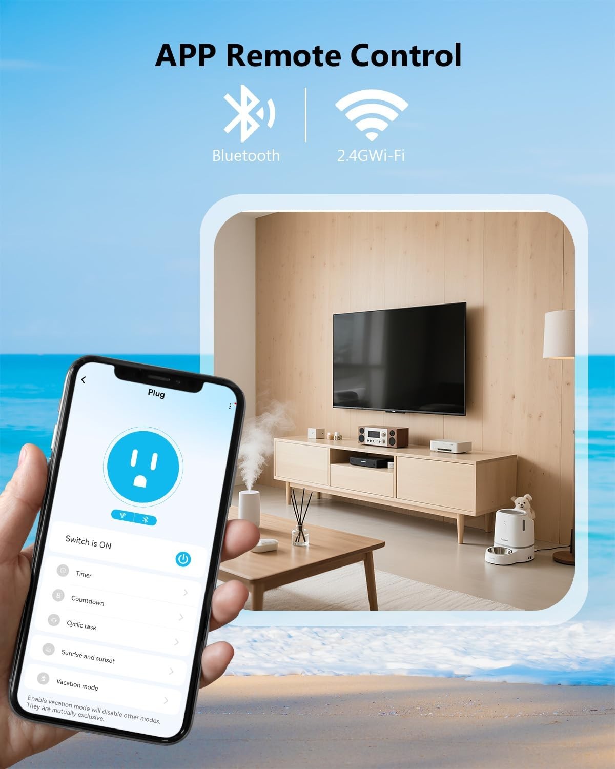 Smart Plug 15A/1800W - Alexa & Google Home Compatible, 4-Pack Functionality