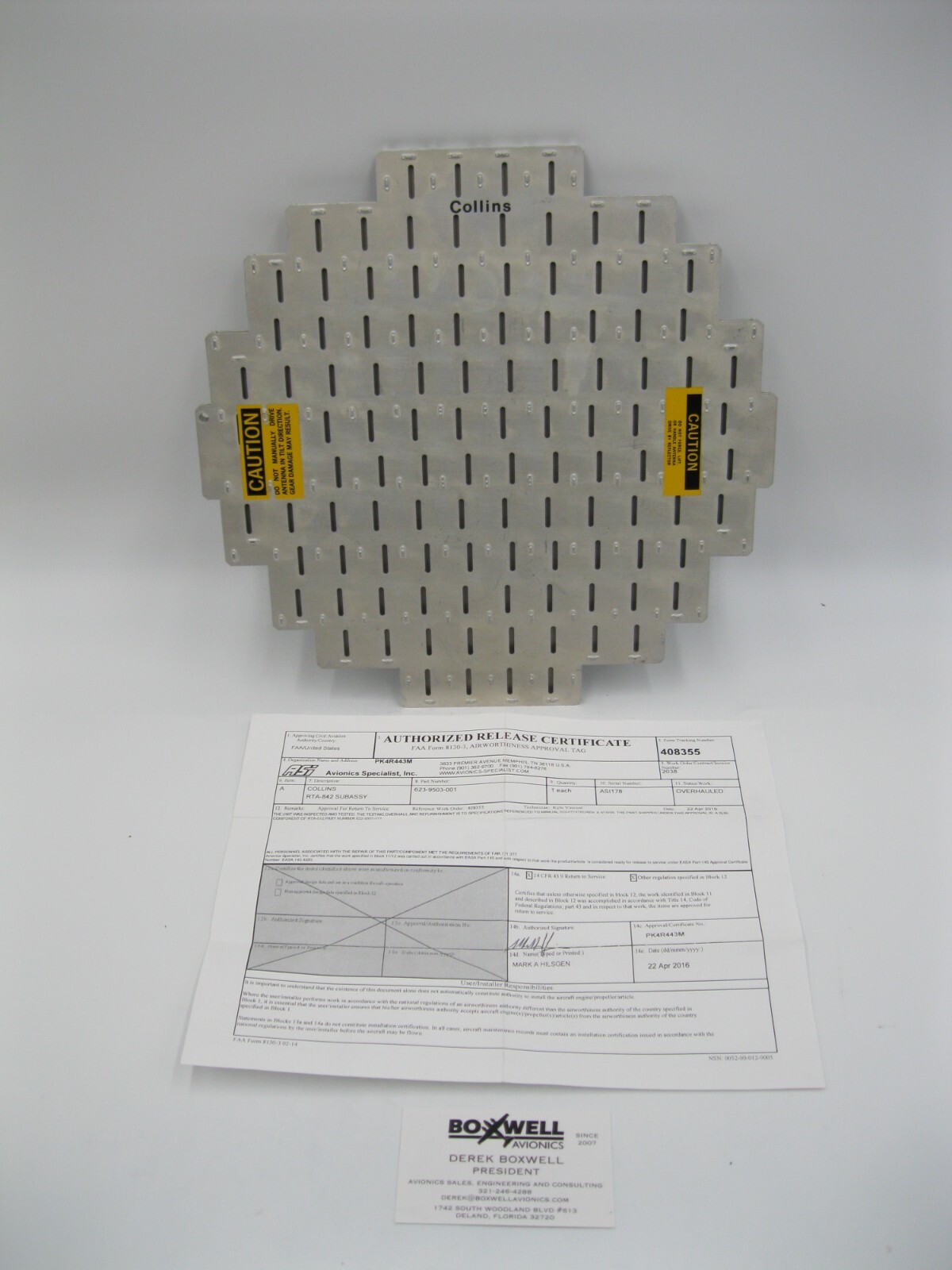 COLLINS ANTENNA ARRAY PN: 623-9503-001 DUAL RELEASE 8130