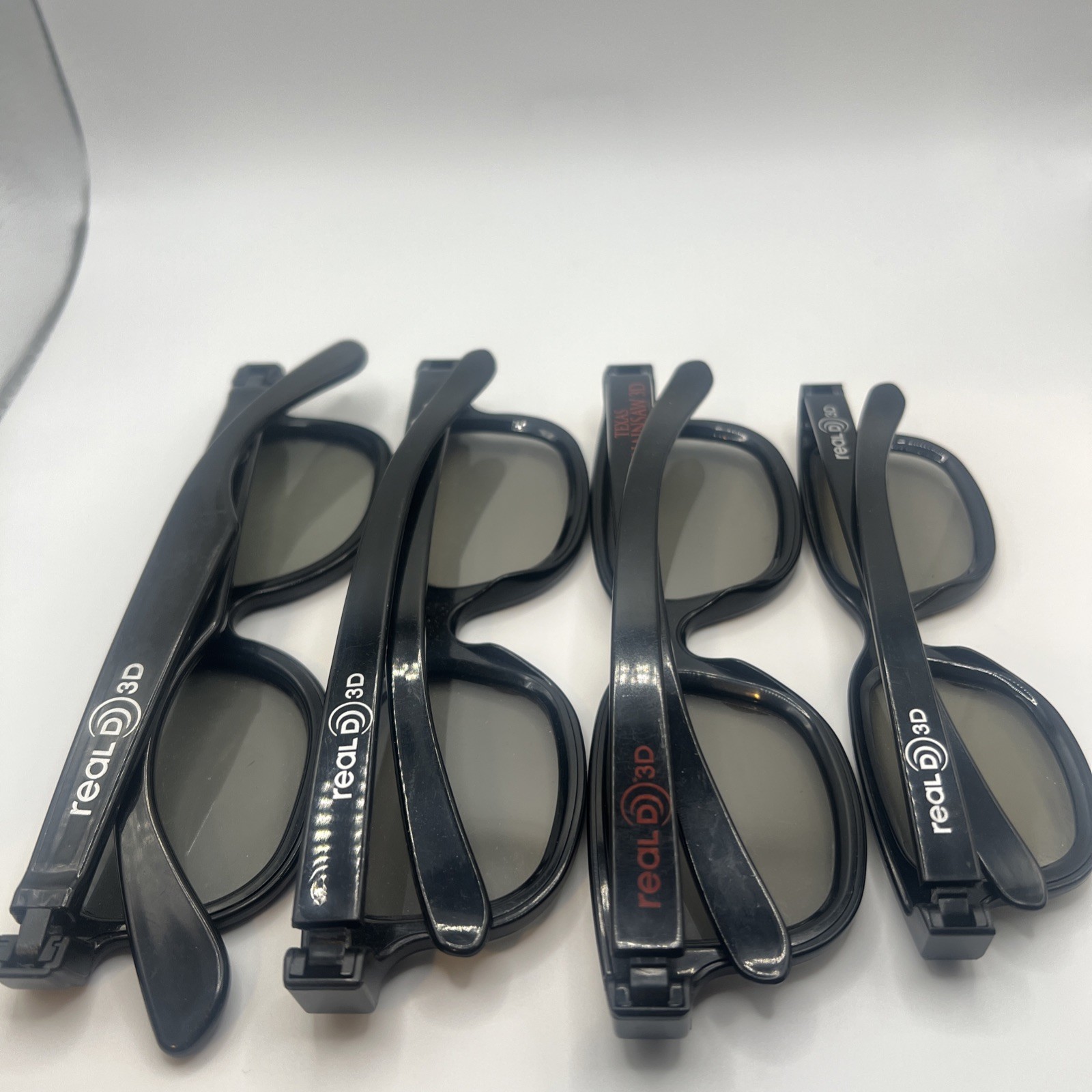 Lot Of 4 Real D 3D Glasses, 3 Adult And 1 Child Size.