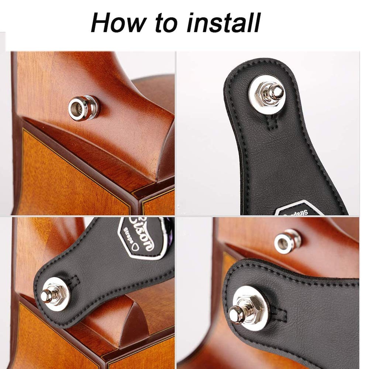 4Pcs Guitar Strap Locks Set, Quick Release Security Guitar Straplock Button f...