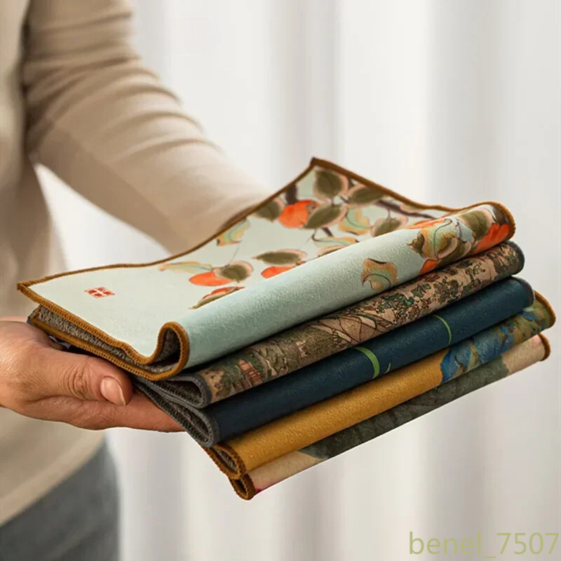 Chinese Thickened Tea Towel Absorbent Water Rag Tea Napkins Cloth Tea Ceremony