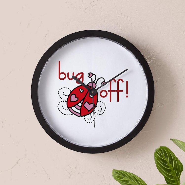 CafePress Bug Off 10" Wall Clock (1301104284)
