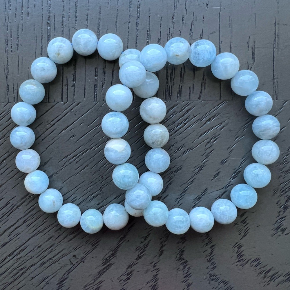 Aquamarine bracelet 10mm (one)