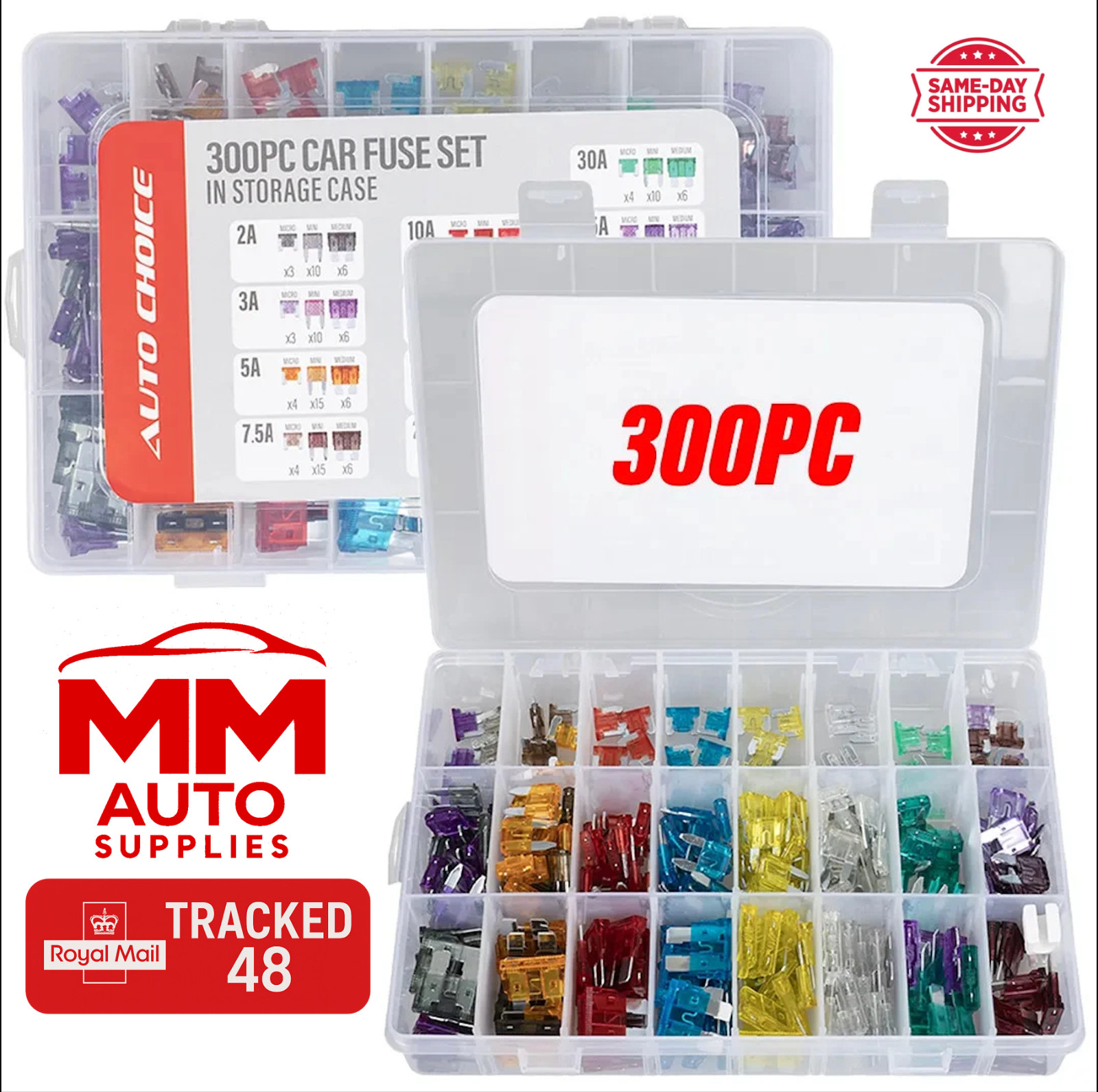 FOR MERCEDES C CLASS (2008-2024) 300PC CAR BLADE FUSE MICRO MINI STANDARD FUSES