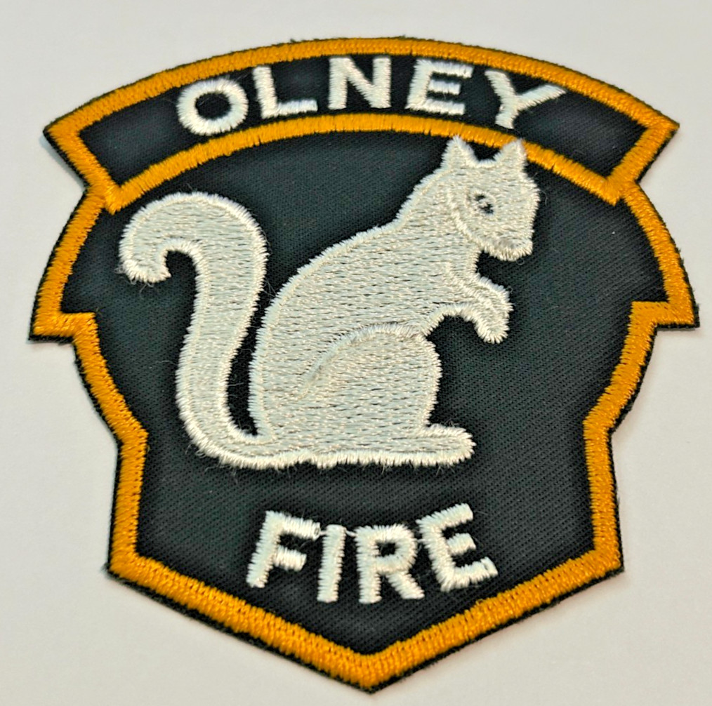 Olney Illinois Police Patch Gold Border Squirrel Unused