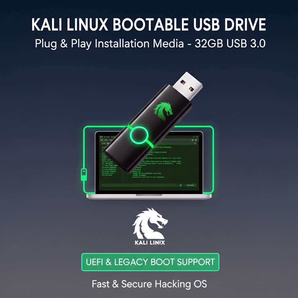 Kali Linux 2026.1 - 32 GB Bootable USB 3.0 - Security & Penetration Testing OS