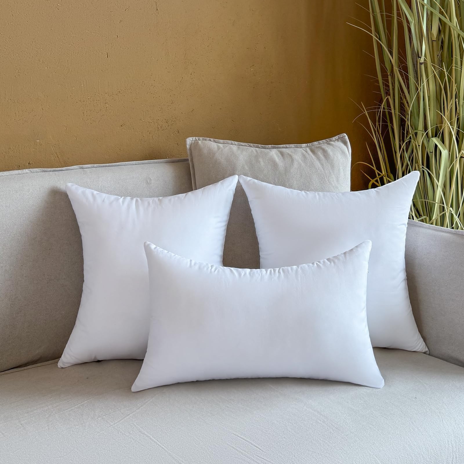 12 x 20 Outdoor Pillow Insert Set of 2 Lumbar Throw Pillow Inserts Waterproof...