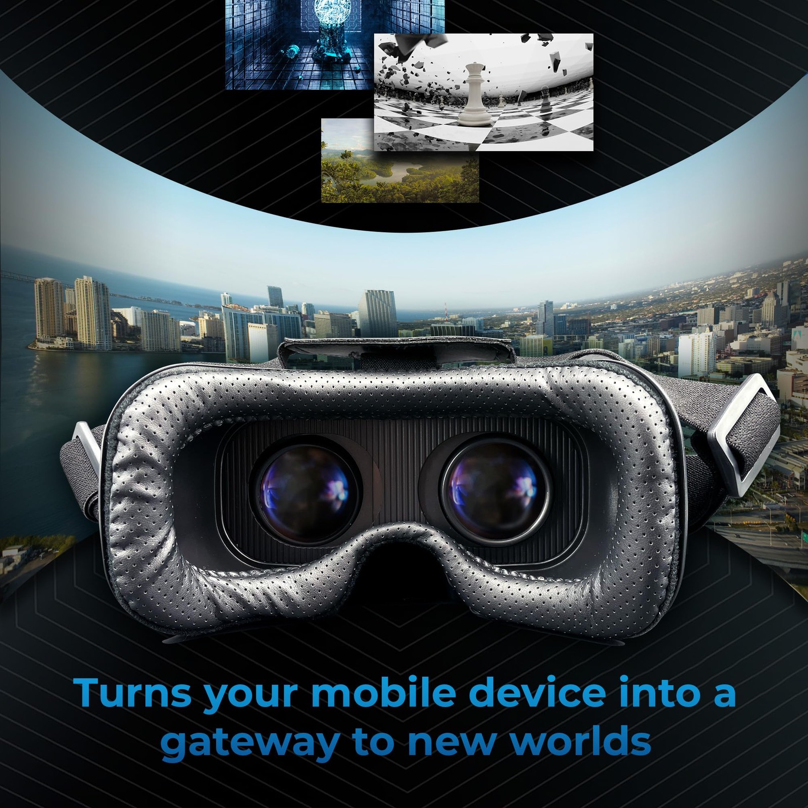 Kiiroo VR Headset for Phone - Optimized for VR Content - for iPhone, Android