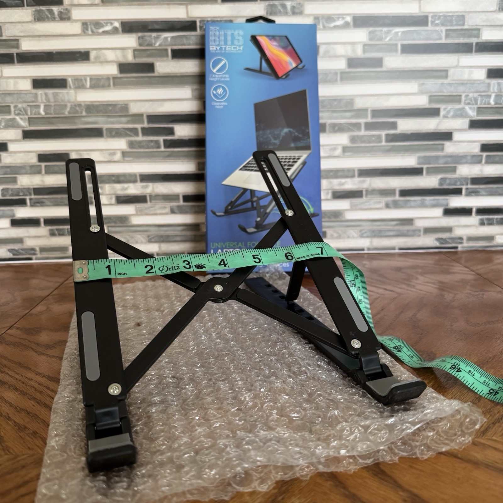 New Open Box Universal Foldable Laptop Tablet Stand Adjustable Portable Black