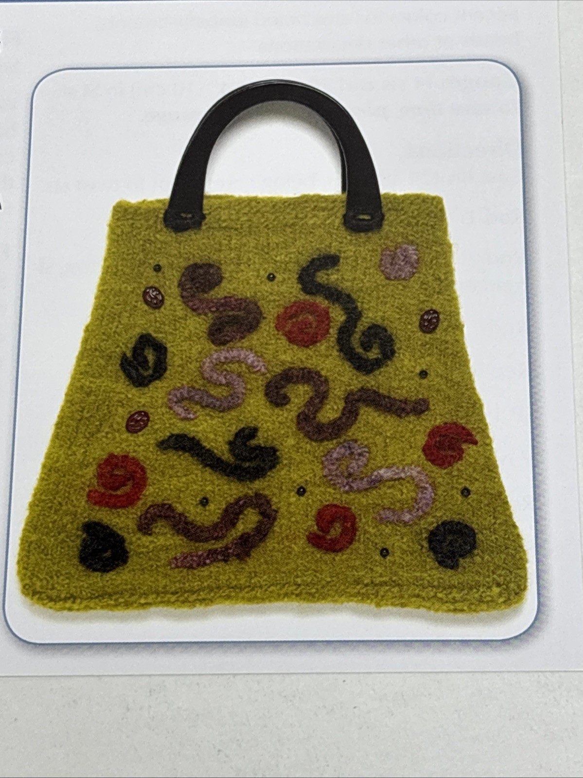Felted Squiggle Bag Knitting Pattern Card Page