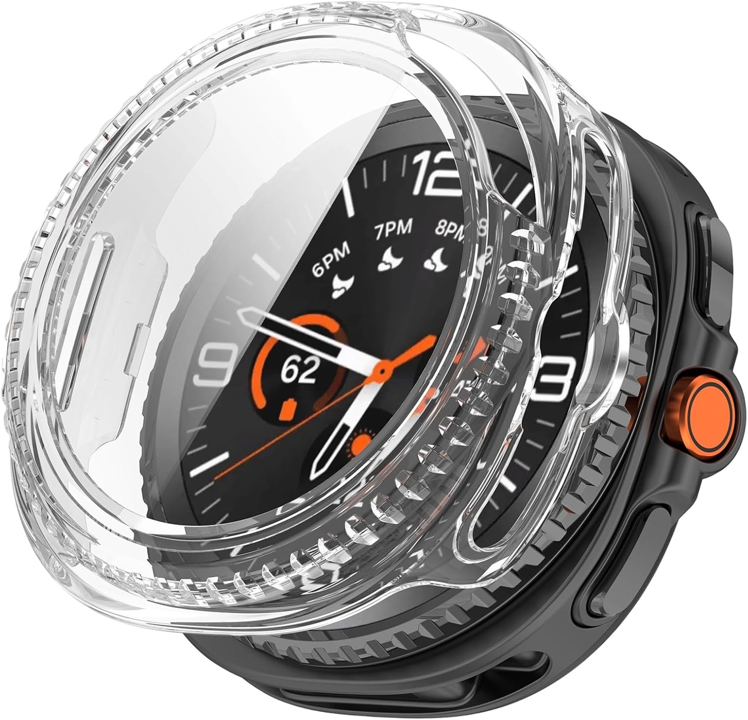 Clear Protective Case with Tempered Glass for Samsung Galaxy Watch 8 Classic 46m