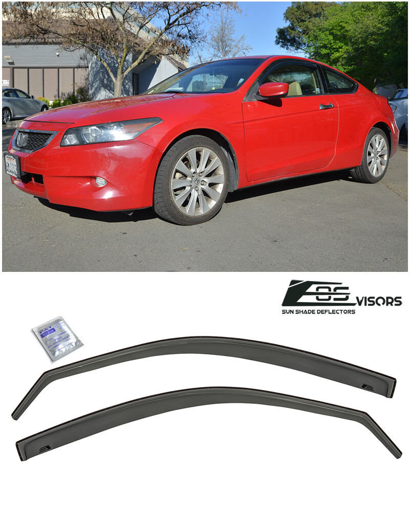 JDM In-Channel Side Window Visors Rain Guards For 08-12 Honda Accord 2DR Coupe